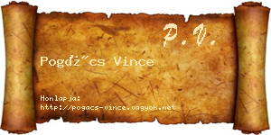 Pogács Vince névjegykártya